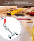 Push Pull Clamp Head With 65.5 mm Stroke And 318 kg Clamping Force Quick Release Elbow Joint Vertical Toggle Clamp For Welding And Woodworking Heavy Duty Secure Hold Tool For Precise Positioning, iron clamp with red handle