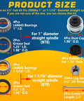 Two Sets 5 On 4.5 Inch Trailer Hub Kit For 2000 Lbs Axles Fits 1 In Or 1-1/16 In Straight Spindles parts diagram