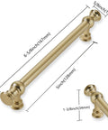 Diagram of a Champagne Bronze Cabinet Pulls In 5 Inch Hole Center For Cupboard And Drawer 10 Pack, showing dimensions and design.