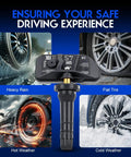 Hella Smooth Ride TPMS Tire Pressure Monitor Sensor Quick Install Replacement Fits Chevy Silverado Tahoe Suburban Gmc Sierra Yukon And Cadillac Escalade showing different weather conditions.