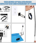 Anti Static Mat With ESD Wrist Strap And Ground Wire, Heat Resistant Silicone Soldering Pad Up To 932F, showcasing extended wristband
