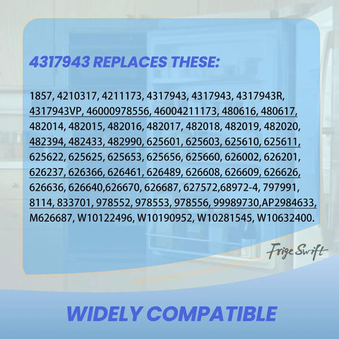 Icemaker Kit For Refrigerator W10190965 Replacement Part compatibility list with multiple part numbers