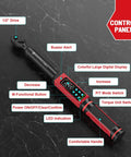 One Half Inch Drive Digital Torque Wrench With Range 5.1 To 340 Nm And 3.8 To 250.8 Ft Lb, showing control panel features.