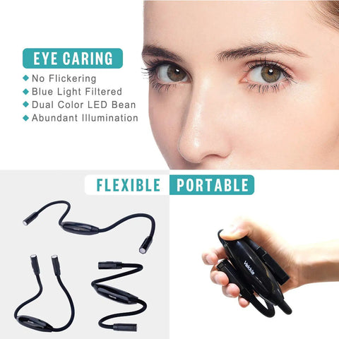 Lightweight Neck Reading Light With Three Color Modes And Nine Brightness Levels For Reading In Bed, Knitting, Crocheting, Sewing And Crafts, Rechargeable Hands Free Portable Light in flexible and portable design.