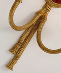 Close-up of the Real Deal Vintage All Copper Wall Sconce For Bedroom Living Room Hallway features smooth dewaxed finish and decorative tassels.
