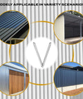 2 In 1 Hand Seamer And Roofing Tool For Standing Seam Metal Panels shown with applications on various metal structures