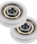 Smooth 1.5 Inch Small Ball Bearing Rollers With Deep Groove Steel Design For Skateboard Wheels And Industrial Machinery Gear, Featuring Durable Nylon Construction For Long Lasting Performance And Quick Setup Jobs, showing white nylon bearings.