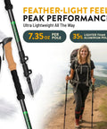 100 Percent Carbon Fiber Trekking Poles For Serious Hikes Lightweight Trail Ready Collapsible Hiking Poles with woman on trail