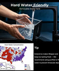 Countertop Nugget Ice Maker With High Output 33 Lbs Per Day Automatic Ice Dispenser removable water tank being filled at sink