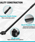 Rugged 24 Inch Breaker Bar Featuring 240 Degree Flex Head And Half Inch Square Drive with ergonomic handle and CR-MO head.
