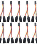 10 Piece Servo Y Harness Splitter Cables 1 Male To 2 Female JR Futaba Style Plug And Play Extension Wires