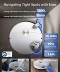 X40 Ultra Robotic Vacuum With Removable And Liftable Mop And 12000 Pa Suction cleaning a corner with side brush, white surface