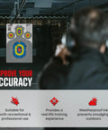 Shooter aiming at Extra Large Silhouette Targets For Shooting Range 23 By 34 Inch High Visibility Paper Targets Anti Glare