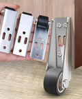 Heavy Duty Stainless Steel Swivel Caster Wheels For Sliding Doors And Furniture, Rust Resistant Flat Bottom Roller Hardware Kit with three mounting brackets.