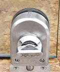 Keyless Glass Door Lock For 10mm To 12mm Glass Doors In Stainless Steel, Floor Latch Bolt Ground Lock for bathroom, rust resistant silver