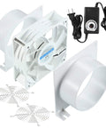 4 Inch Axial Exhaust Fan With 3000 RPM, DC 12V Dual Ball Bearings, Up To 141 CFM, PWM Variable Speed Control, fan kit components