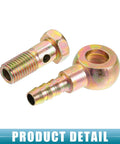 Turbo Brake Line Bolt Adapter Kit With Washers For Cars M10x1.25 Thread 30x15mm Ball Head Screw 8mm OD shown in bronze finish