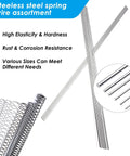 50cm Stainless Steel Spring Wire Set, Straight Wire Assortment Kit, 1.2mm Diameters, 20 Pcs, shown with high elasticity and rust resistance.
