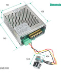 800W Mach3 CNC Spindle Motor Speed Controller and Power Supply with dimensions, adjustable 110V to 220V input, for CNC router milling
