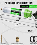 Heavy Duty 500cc Fluid Extractor and Fill Pump for Cars and Lawn Mowers with 23 inch hose and accessories displayed