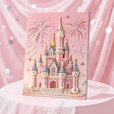 Dope 3D Castle Beaded Art Kit With Pearl Painting, Plastic Pearl Craft For Adults And Beginners