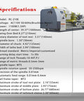 Specifications of Brand New Mini Metal Lathe 1.1KW Brushless Motor 8x39 Inch Benchtop Engine For Precision Wood And Steel Turning Projects.