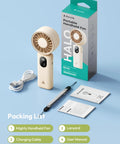 Powerful Portable Handheld Fan For On The Go With 20 Hour Max Battery Life, 3 Modes, 5 Speed Settings, Beige USB fan pack