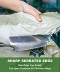 Garden Trowel With Serrated Edge And Four Inch Depth Marks, Stainless Steel Blade With Comfortable Wood Handle