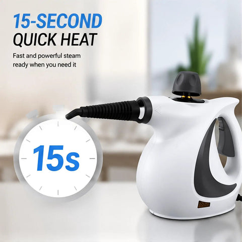 Powerful 1050w Handheld Steam Pro Cleaner For Home With 230 Degree High Pressure And 12 Accessories Fast 15s Heat Up multi-surface steamer design.