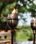 65 Inch Outdoor Torch With Amped Up Extra Large Flame For Patio Garden Lawn And Backyard Weather Resistant Refillable And Decorative Torch