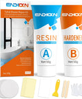 White All In One Bath Repair Kit For Enamel Porcelain Ceramic Tub Sink Shower Tray Tile And Toilet Cracks Chips Holes Scratches