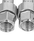 Close-up of Badass 6 Pack Stainless Steel Air Hose Fittings showing threads and hex shape for secure connections.