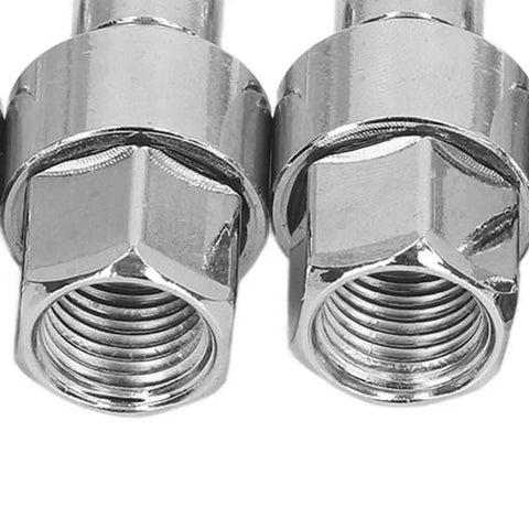 Close-up of Badass 6 Pack Stainless Steel Air Hose Fittings showing threads and hex shape for secure connections.