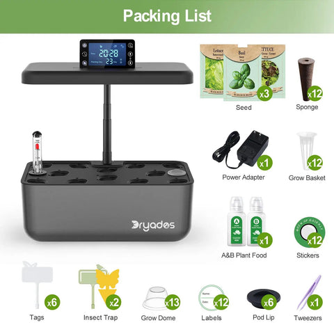 All In One Hydroponics Growing System Kit With Seeds Featuring 12 Pods Indoor Herb Garden And LED Grow Light Aeroponic Germination