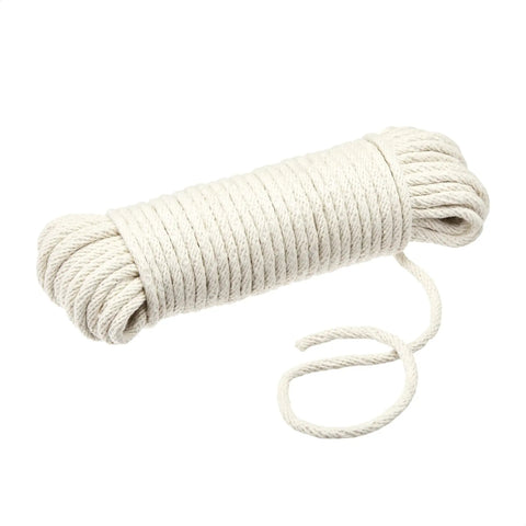 Natural Cotton Braided Rope With Synthetic Core, Low Stretch, All Purpose Indoor And Outdoor Use, 3 16 Inch By 50 Foot, Off White
