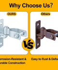 Comparison of Heavy Duty Wall Mount Gate Hinges 1 3 8 Inch Galvanized Steel with a rusted alternative.