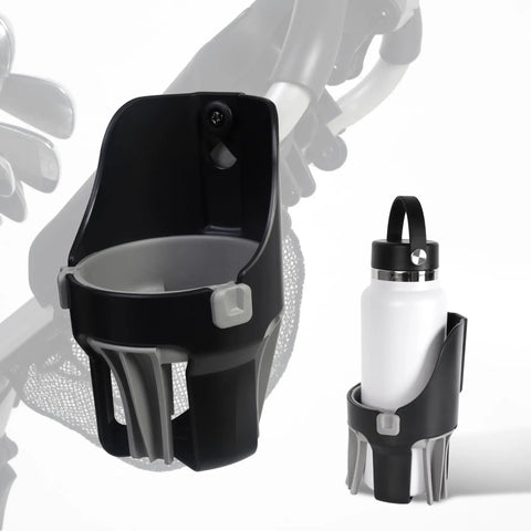 Golf Push Cart Cup Holder That Fits Clicgear Sun Mountain Bag Boy And More Large Size with bottle in black