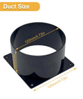 Duct size of Compact 120mm DC Soldering Fume Extractor Fan With Filter Pad And Duct Kit Adjustable Speed Plug And Play