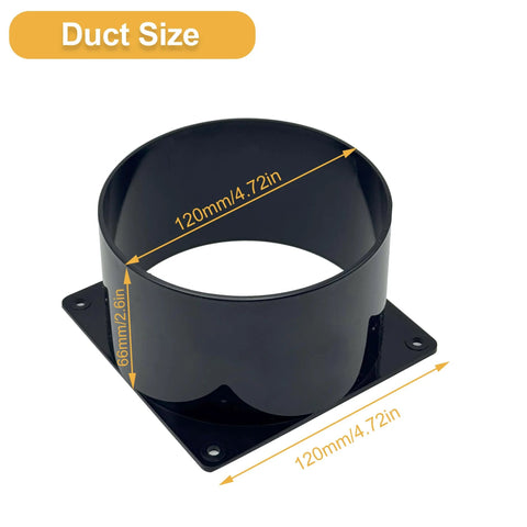 Duct size of Compact 120mm DC Soldering Fume Extractor Fan With Filter Pad And Duct Kit Adjustable Speed Plug And Play