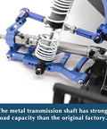 Tough As Nails Stainless Steel Rear CVD Drive Shafts For Traxxas Slash 2WD showcasing metal shaft and blue metal parts.