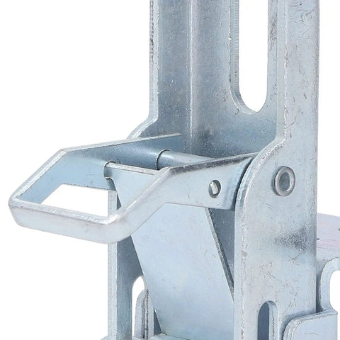 Heavy Duty 180 Degree Folding Table Hinge Slick Double Spring Flip Bracket For Shop Bench Rig And Saw Station close-up of metal latch mechanism