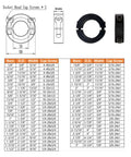 Diagram and image of Beefy Shaft Collar With Locking Clamp On, Bore Five Eighths Inch, Carbon Steel, with size chart and clamp details.