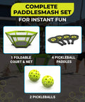 Pickleball Roundnet Yard Game For Outdoor Fun Beach Backyard Lawn Play With Easy Assembly Includes Paddles Balls And Case