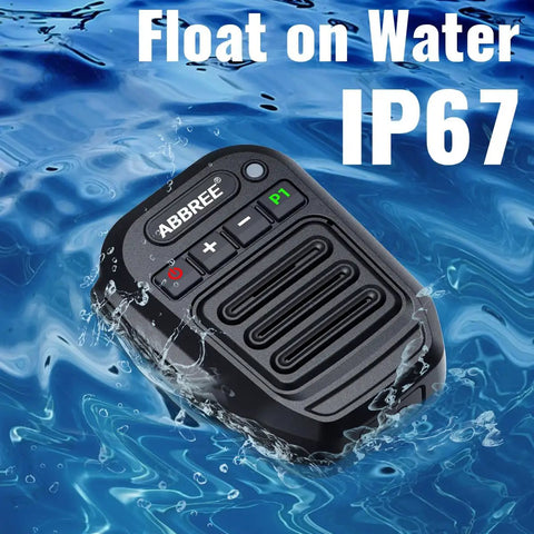 Waterproof Float Wireless Mic For Ham Radios 2 Pin Shoulder Speaker Microphone floating on water, IP67 rating