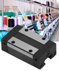 Top Notch Linear Guide Rail Slider For CNC Machines And Automation Precision Machined Bearing Steel Block With Smooth Low Noise Motion High Grade Rail And Slide Assembly For Reliable Tooling, shown on textile machinery