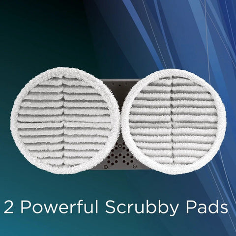 Bissell SpinWave mop pad kit: two round white microfiber replacement pads