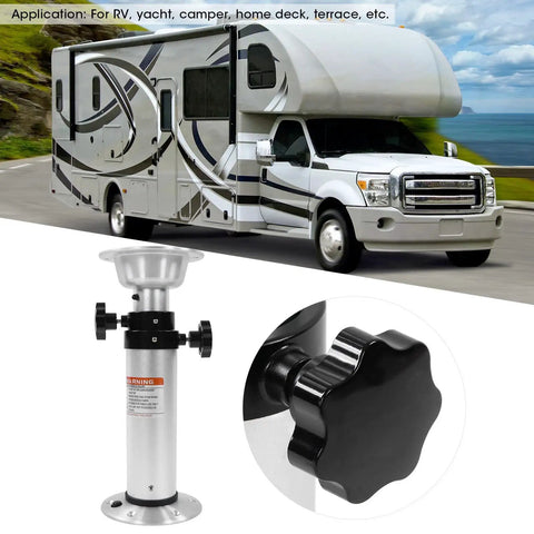 Adjustable Table Leg With Removable Design Lightweight Aluminum Alloy Three Section Height Range 430mm To 745mm Anodized Finish Built For RVs Caravans Motorhomes Boats Decks Dining Or Lounge Setup with RV