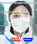 Over Eyeglasses Safety Goggles 6 Pack Anti Fog Anti Scratch ANSI Z87.1 Polycarbonate Wraparound Lenses For Men Women in use outdoors