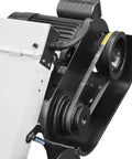 Close-up of pulley system on 10 Inch Metal Cutting Band Saw With 2HP 220V 60Hz 1PH Power Horizontal Bandsaw 0To45 Degree Miter