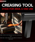 Beefy Heavy Duty Forging Tool Set For Anvil And Vise Three Piece Three Quarter Inch Hardy Hole Tools in use with heated metal